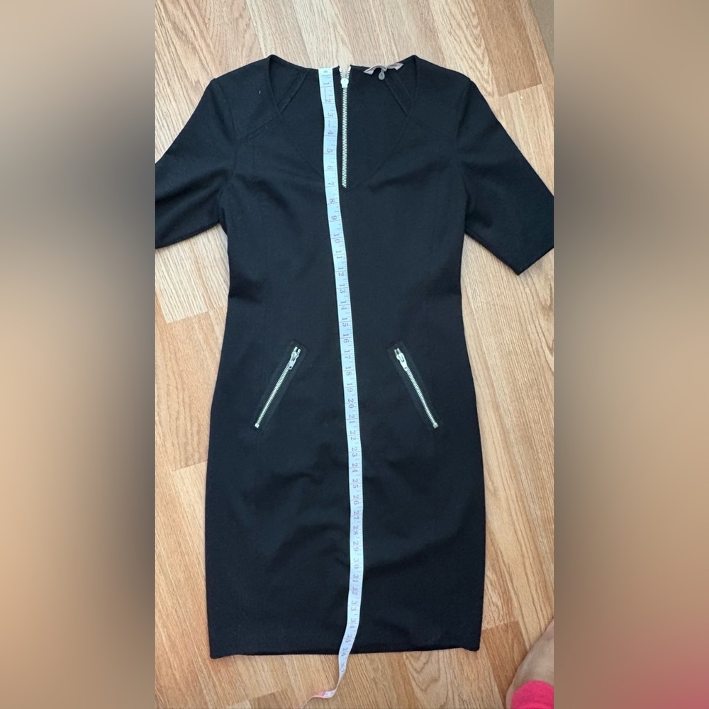 Rebecca Taylor Black Mini Dress with Zipper Details - Picture 3 of 10
